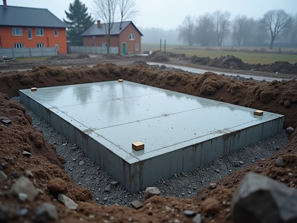 Husgrund och betongplatta i Kungsbacka — armering och gjuten platta